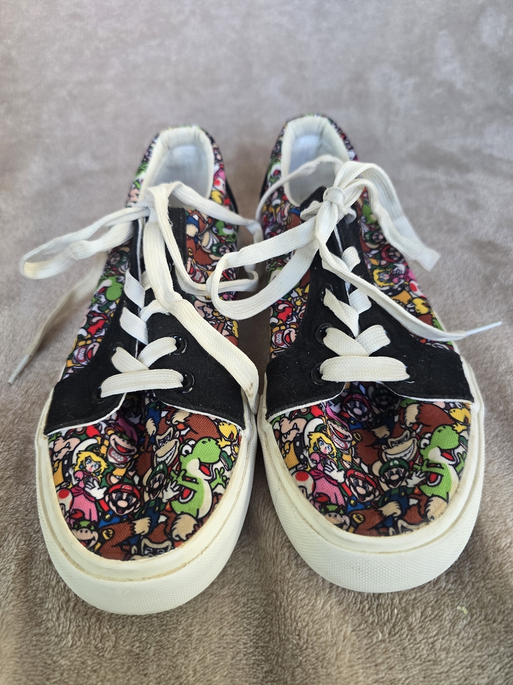 Nintendo Super Mario Character Canvas Sneakers with Black Trim